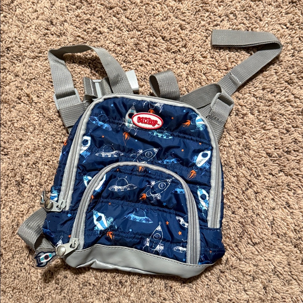 Nuby Blue Rocket Print Backpack Leash